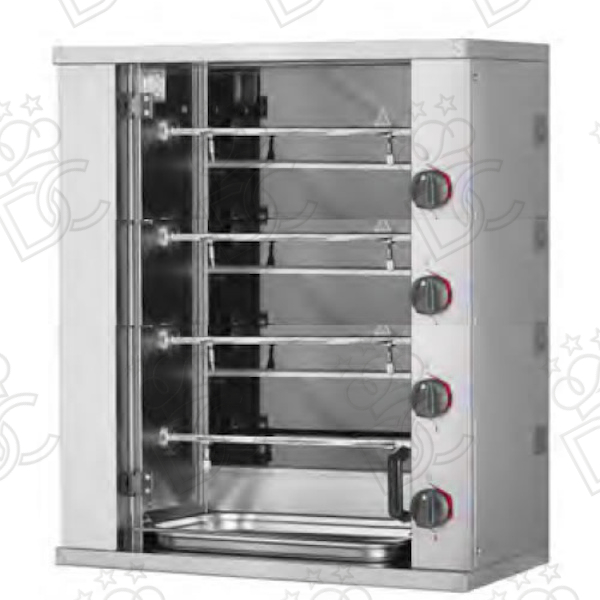 Countertop electric snack rotisserie - 4 spits - max 12 chickens