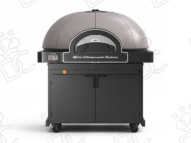 Four électrique « à coupole » avec sole de cuisson rotative (ø 104 cm) - sur support basculant fermé avec roues et porte