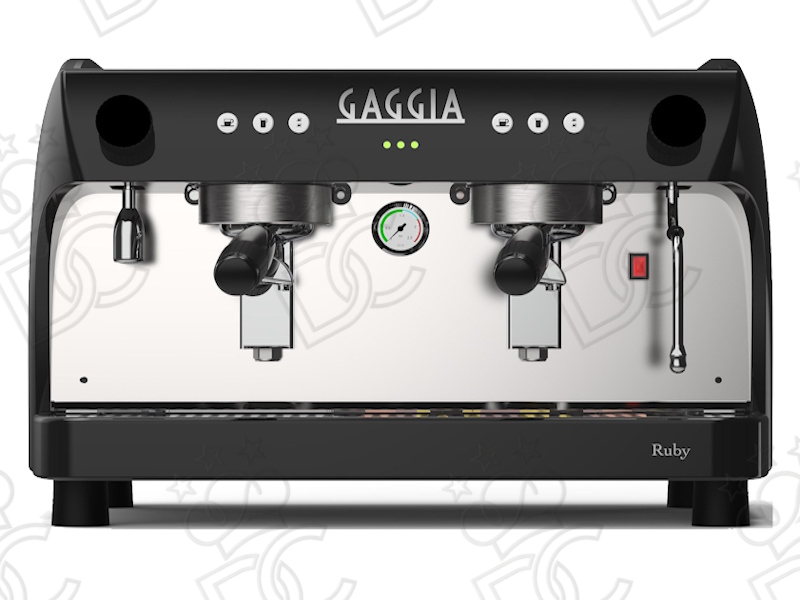 Ruby Pro coffee machine - 2 groups - black - with water tank