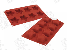 Stampo in silicone alimentare per N°8 Stelle mm Ø70x25h