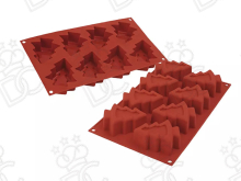 Stampo in silicone alimentare per N°8 Abeti mm 83,5 x 68 x 30,5 h